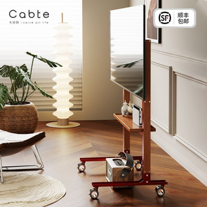 CABTE可移动电视支架法式复古落地架客厅多功能电视柜整理架75寸
